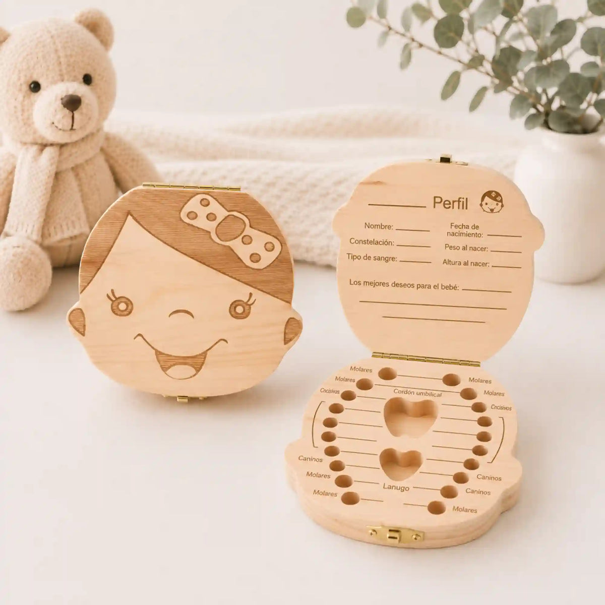 cajita para guardar dientes de leche cordon umbilical