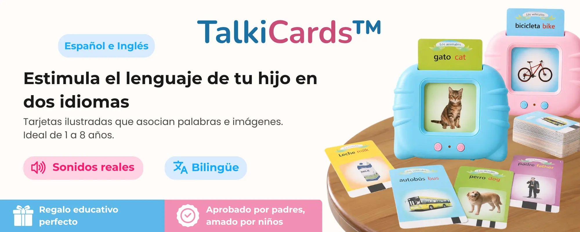 lector de tarjetas ingles español niños
