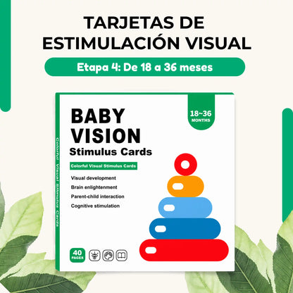 Tarjetas de Estimulación Visual Etapa 4 (18-36 meses) — Colores Vibrantes
